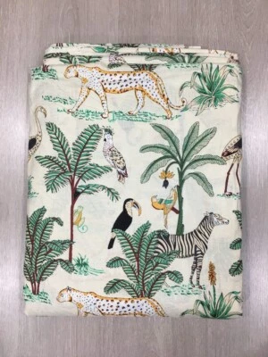 25 Yard Hand Block Print Handmade Cotton Indian Natural Sanganeri Print Fabric - Image 1 of 3