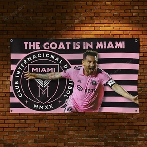 Inter Miami CF Leo Messi Flag 3X5 Ft The Herons Mls Fans Stadium Wall Decor Sign
