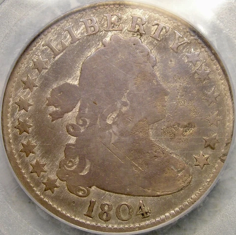 1804 DRAPED BUST SILVER QUARTER ULTRA RARE 6,738 STRUCK PCGS FINE DETAIL GENUINE Cover