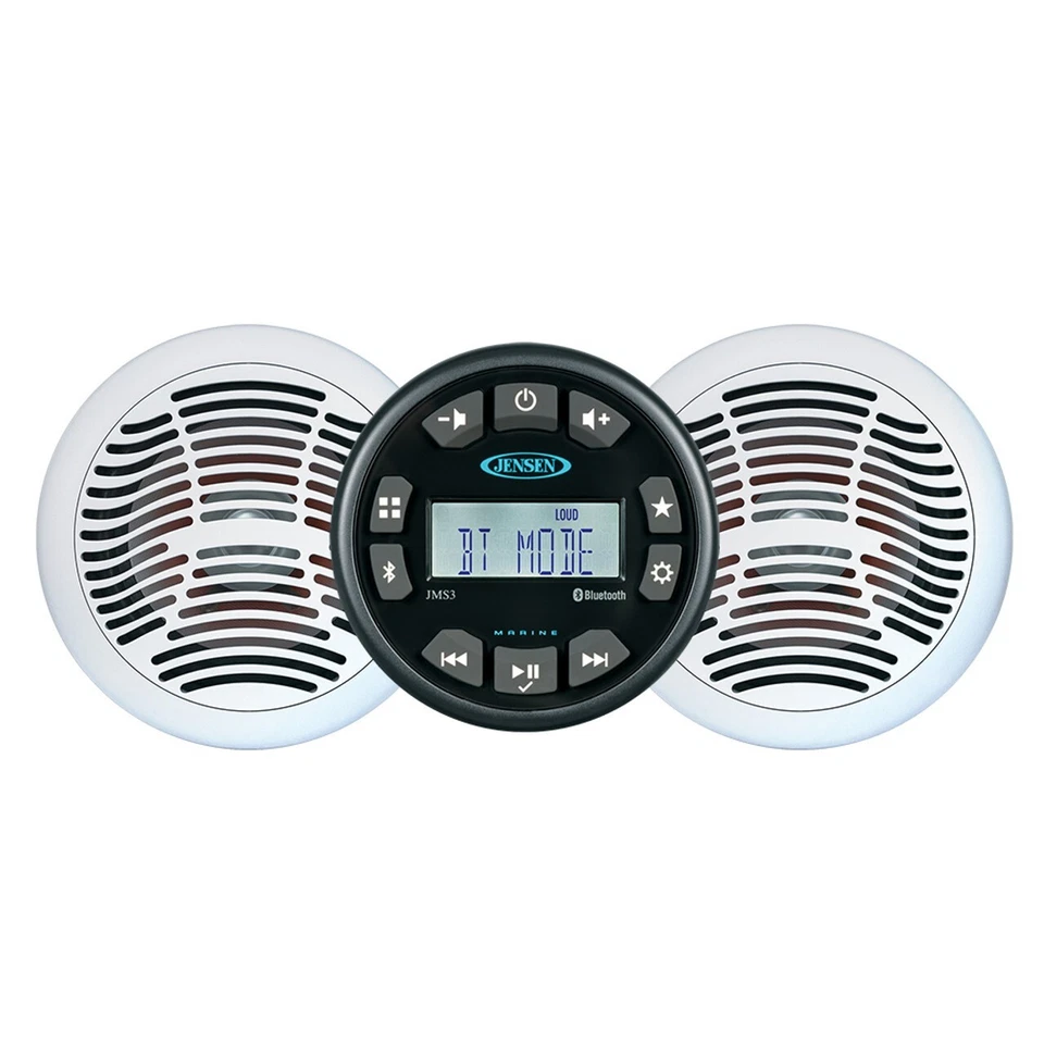 JENSEN AM/FM Bluetooth Marine Stereo System JMS3SPKG - Image 1 of 1