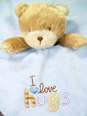 Carters Bear Sonajero Bebé Lovey 15" Azul Marrón Manta de Seguridad Chupete Peluche Foto 1 de 4