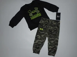 UNDER ARMOUR 2 PC Outfit CAMO Sweatshirt & JOGGER Pants BOYS Size 3-6 Months NEW - Picture 1 of 4