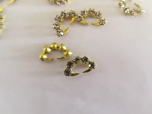 144 Swarovski Strasssteine (5-24pp) Halbkreis Messingfassungen 15mm Kristall mit Stab. - Bild 1 von 2