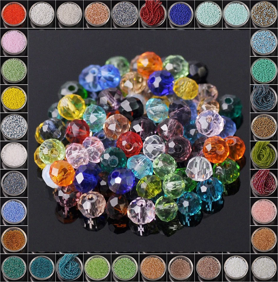 500pcs 4x3mm Rondelle Faceted Crystal Glass Loose Beads lot for Jewelry Making - Image 1 of 4
