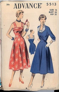 Vintage Advance 5513 Dress and Bolero Sewing Pattern Misses Size 16 B34 - Picture 1 of 2