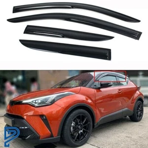 FOR 17-2021 TOYOTA CHR C-HR JDM 3D WAVY SMOKED WINDOW VISOR RAIN GUARD DEFLECTOR - Picture 1 of 21