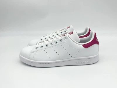 Adidas Stan Smith J Size 6 White Pink Trim Lace Up Casual Shoes Trainers FX7522 - Image 1 of 4