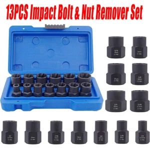 Impact Bolt Extractor Set Nut Remover Set Stripped Extraction Socket Tool J2I9 - Picture 1 of 11
