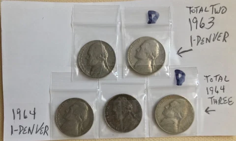 Jefferson nickel lot coins (5) Cover