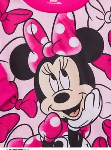 Minnie Pajama Set Long Sleeve Pink Bows Fleece Infant 12M Disney Junior 2 pc NWT - Picture 1 of 5