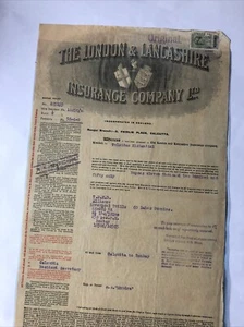 Dokument Versicherungspolice The London & Lancashire Insurance Ltd 1926 - Bild 1 von 4