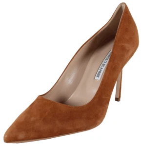 Manolo Blahnik 865 $ hellbraune Wildleder BB Stiletto High Heels Pumps 39 - Bild 1 von 9