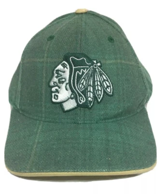 Chicago Blackhawks Tartán a Cuadros NHL Hockey Reebok Snapback Gorra Gorra St. Patrick’s Foto 1 de 4