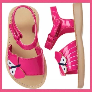 NWT Girls 10 Gymboree “ISLAND HOPPER” Pink BUTTERFLY faux leather SANDALS $32.95 - Picture 1 of 2