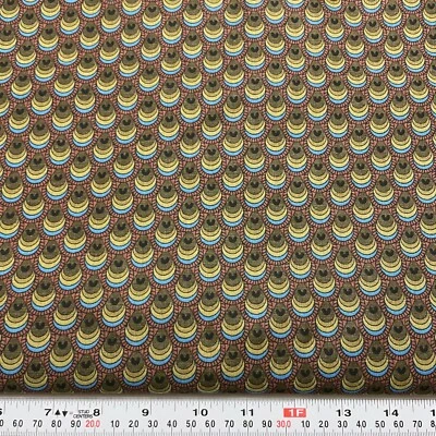 Telas vintage Jinny Beyer para MR. RJR algodón marrón por media yarda Foto 1 de 2