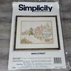Simplicity Cross Stitch Main Street NEW 05581 Kit USA Stamped 16" x 13" NIP
