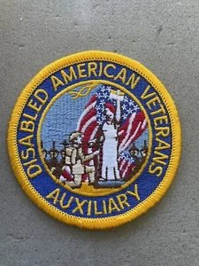 Auxiliary Disabled American Veterans 3” Round Iron On Patch. New. - Picture 1 of 3