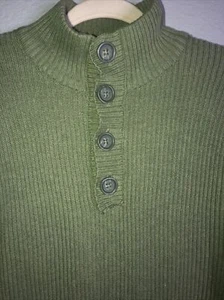 Banana Republic Herren Gr. S grün Strick gerippt Henley Pullover Sweater 4 Knöpfe - Bild 1 von 4