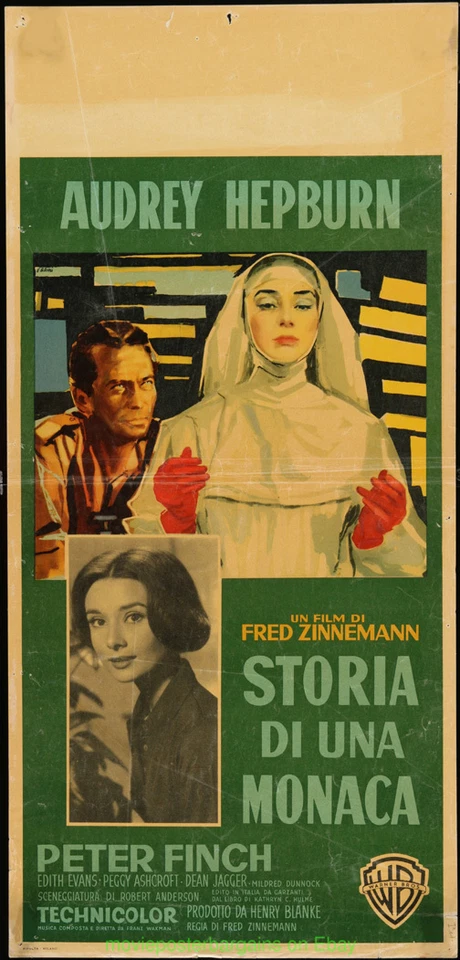 THE NUN'S STORY MOVIE POSTER Original  Italian Locandina AUDREY HEPBURN 1959 - Image 1 of 1