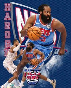 Brooklyn Nets Lithograph print of James Harden 2021 - Picture 1 of 1