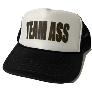 Sombrero de camionero Team Ass divertido sombrero SnapBack negro sin usar sombrero de playa ajustable - Imagen 1 de 3