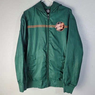 Santa Cruz Skateboards Men's Classic Black Hooded Windbreaker Jacket-Size Med - Image 1 of 4