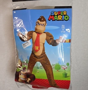 Super Mario Donkey Kong Kids Halloween Costume Size M 7-8 Deluxe Full Body Suit - Picture 1 of 13