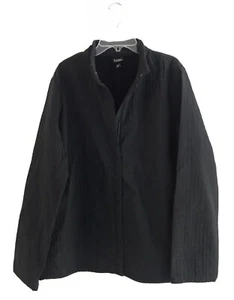 Eileen Fisher Full Zip Jacke Damen Größe L Schwarz High Neck Langarm - Bild 1 von 9