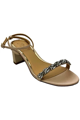 Jewel Badgley Mischka Danni Low Block Heel Sandal Champagne - Image 1 of 3