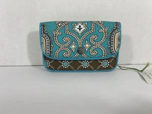 Vera Bradley Quickstep Wallet Totally Turquoise Brand New - Picture 1 of 11
