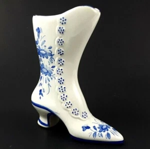 Hand Crafted Italian Porcelain Shoe Boot Vase Figurine Blue And White 5.75 inch - Picture 1 of 12