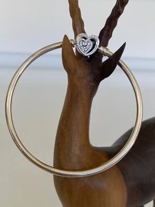 Pandora Sterling Silver Entwined Infinite Hearts Bangle 66mm #60634 - Picture 1 of 10