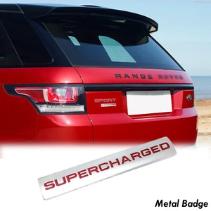 Chrome Metal SUPERCHARGED Emblem Badge Sticker For Land Rover Discovery Jaguar - Picture 1 of 8