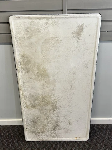 Vintage ENAMEL TABLE TOP hoosier porcelain White country granite cabinet 27"x48" Cover