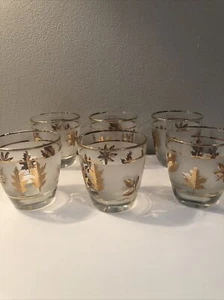 Libbey Golden Foliage Glass 8oz Lot Of 6 Old Fashioned - Picture 1 of 6