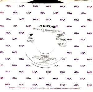 Joe Dolce:    Ain't No UFO Gonna Catch My Diesel / STEREO DJ COPY .. 45 RPM 7125 - Picture 1 of 3