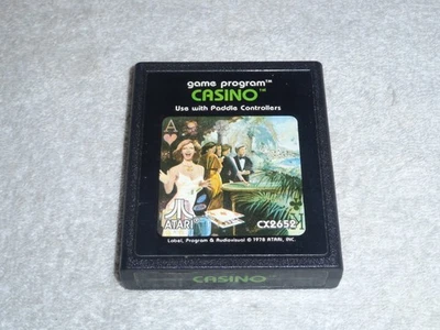 Casino (Atari 2600, 1979) Video Game Program Cartridge Tested works!!CX2652 Y-45 - Image 1 of 4