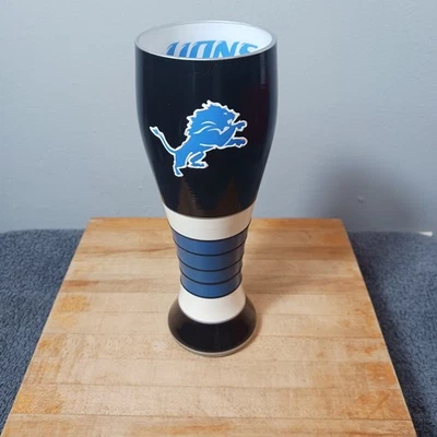 Vidrio Detroit Lions Pilsner, pintado a mano, 22 OZ Foto 1 de 4