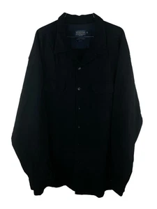 Pendleton Board Shirt Size XXL Men's 100 % Virgin Wool Solid Black Chest Pockets - Picture 1 of 10