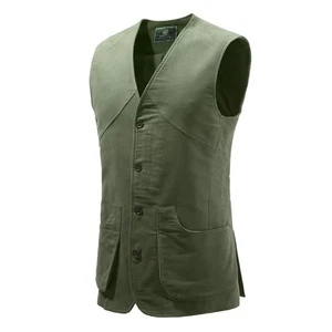 Beretta Moleskin Vest Green Mens Gun Sports Gamekeeper Range Skeet - Picture 1 of 2