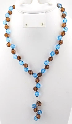 Collar Y Azul y Ámbar This Way That Way Cuentas de Vidrio Tono Plata Foto 1 de 4