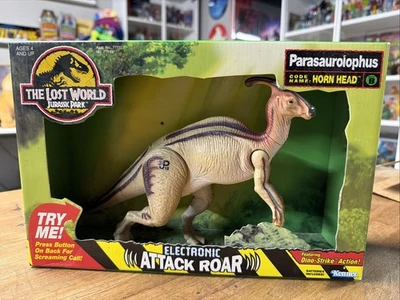 Parque Jurásico El Mundo Perdido PARASAUROLOPHUS “Cabeza de Cuerno” Attack Roar Kenner 1996 Foto 1 de 4