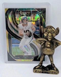 2024 Panini Select - Premier Level Bo Nix #117 Green & Yellow Shock Prizm (RC) - Picture 1 of 3