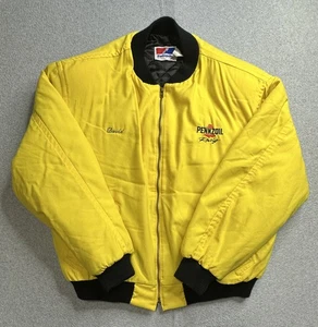 Vintage Pennzoil Racing Jacket Mens XL Yellow Black Auto Racing Swingster 90s - Picture 1 of 19