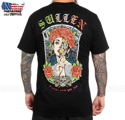 Sullen Art Collective Sugar Skull Premium SCM6511 Short Sleeve T-shirt For Men - Image 1 of 4