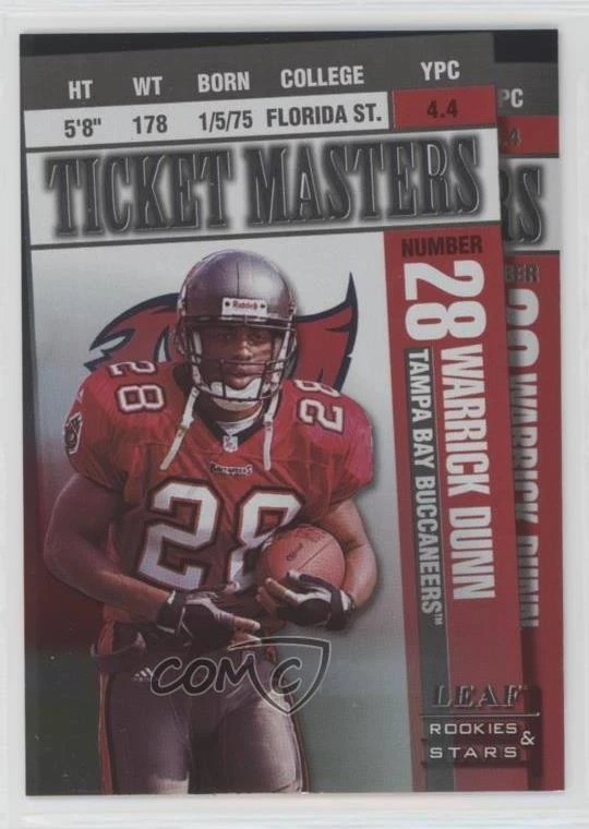 1998 Leaf Rookies & Stars Ticket Masters /2500 Warrick Dunn Trent Dilfer #11 - Image 1 of 2