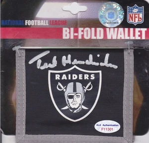 Cartera plegable firmada por Ted Hendricks 4X5 Raiders NFL ALA F11301 - Imagen 1 de 1