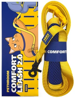 Pethroom Dog Leash Comfort Yellow 2.0 Non-Slip Mesh Handle Triple Webbing Adjust - Image 1 of 2