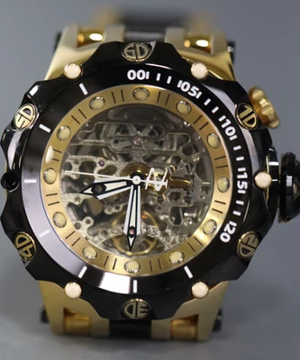 INVICTA Reserve Herren 51mm Edelstahl Gold + Schwarz Gold Zifferblatt 7500 36660 - Bild 1 von 4