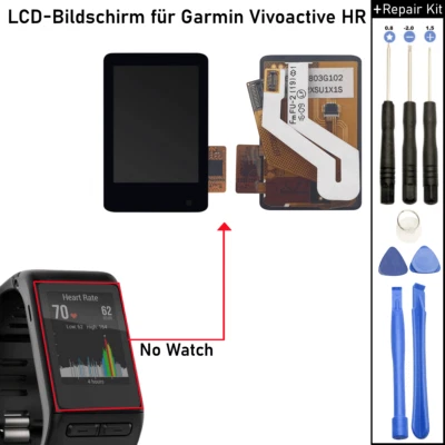 Für Garmin Vivoactive HR LCD Bildschirm Display Digitizer Montage Glas Reparatur - Bild 1 von 4